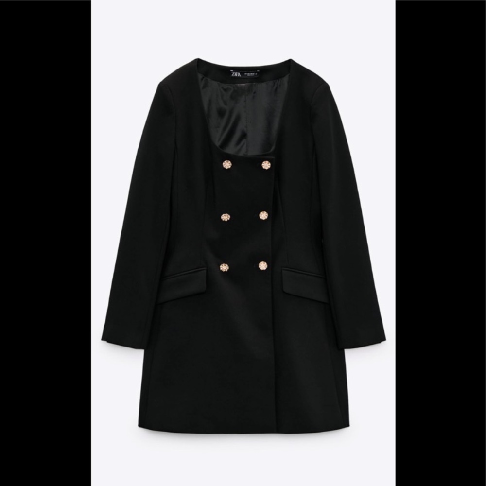 Zara jewel button blazer dress